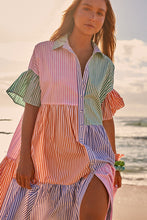 Load image into Gallery viewer, Bohemian Traders Genoa Midi Dress - Multi Stripe