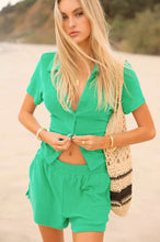 Load image into Gallery viewer, Araminta James - Terry Slim Fit Shirt Set Tropical Green