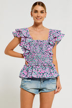 Load image into Gallery viewer, Flutter Sleeve Top - Jewel Floral