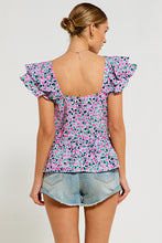 Load image into Gallery viewer, Flutter Sleeve Top - Jewel Floral