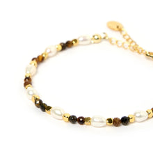 Load image into Gallery viewer, Dante Pearl and Tiger Eye Bracelet