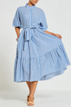 Load image into Gallery viewer, Bohemian Traders Dolman Shirt Dress - Blue