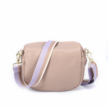Load image into Gallery viewer, Crossbody Bag – Toffee/Gold with Lilac Strap