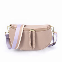 Load image into Gallery viewer, Crossbody Bag – Toffee/Gold with Lilac Strap