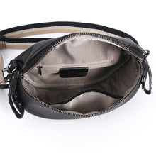 Load image into Gallery viewer, Crossbody Bag – Black/Gunmetal with Metallic Strap