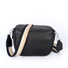 Load image into Gallery viewer, Crossbody Bag – Black/Gunmetal with Metallic Strap