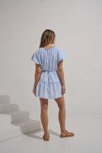 Load image into Gallery viewer, Mon Renn - Serene Mini Dress - Blue and White Stripe