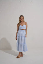 Load image into Gallery viewer, Mon Renn - Serene Midi Dress - Blue White Stripe