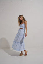 Load image into Gallery viewer, Mon Renn - Serene Midi Dress - Blue White Stripe