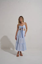Load image into Gallery viewer, Mon Renn - Serene Midi Dress - Blue White Stripe