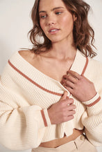 Load image into Gallery viewer, Mon Renn - Pacific Knit Cardigan in Cream and Rosewood