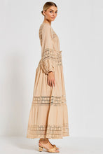 Load image into Gallery viewer, Bohemian Traders Lace Tiered Maxi Dress - Natural