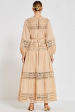 Load image into Gallery viewer, Bohemian Traders Lace Tiered Maxi Dress - Natural