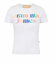 Load image into Gallery viewer, Araminta James - AJ Logo Tee Snow/Multi