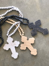 Load image into Gallery viewer, Wooden Beaded Cross