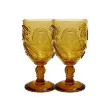 Load image into Gallery viewer, Wandering Folk Goblet Glass Set of 2