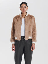 Load image into Gallery viewer, Ena Pelly Bomber Faux Fur Jacket - Almond