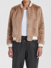Load image into Gallery viewer, Ena Pelly Bomber Faux Fur Jacket - Almond
