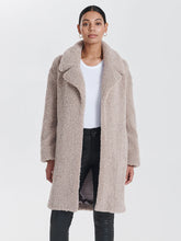 Load image into Gallery viewer, Ena Pelly Longline Teddy Jacket - Stone