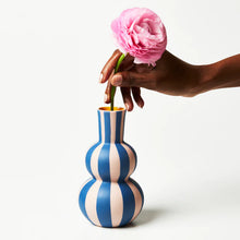 Load image into Gallery viewer, Happy Vase - Blue Stripe